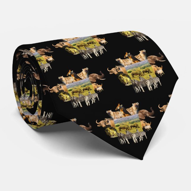 Rhino Pair Wildlife Ram Neck Tie Slips (Rullad)