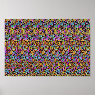Rhino Party - Gömt 3D-utskrift Poster