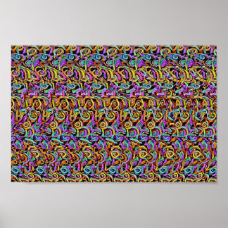 Rhino Party - Gömt 3D-utskrift Poster
