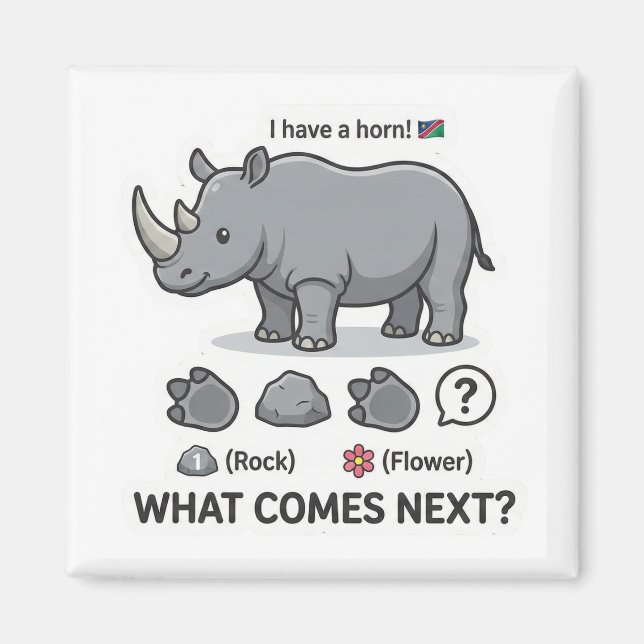 Rhino Pattern Logic Magnet (Framsidan)