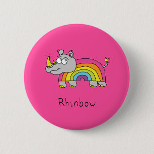 Rhino Rainbow Funny Cute Kids Rhinoceros Knapp