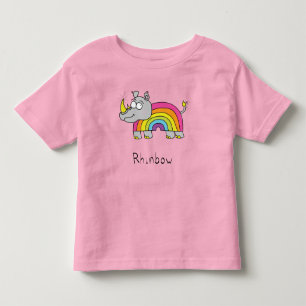 Rhino Rainbow Funny Cute Kids Rhinoceros T Shirt
