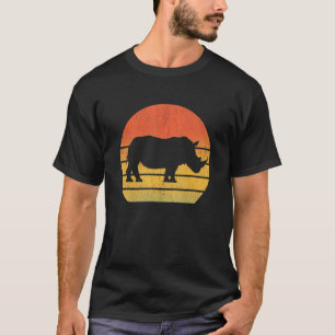Rhino Retro Vintage 60s 70-tal Sunset Vild Animal T Shirt