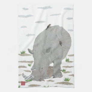 Rhino, Rhinoceros, Afrika, djur, vilda djur Kökshandduk
