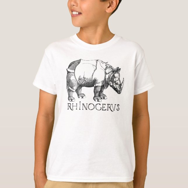 Rhino Rhinoceros German Artist Durer T Shirt (Framsida)