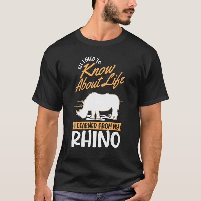 Rhino Rhinoceros Rhino T Shirt (Framsida)