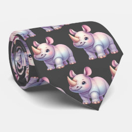 Rhino Rhinoceros Rhinos Kawaii Cute Neck Tie Slips