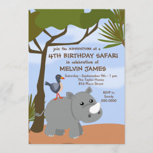 Rhino Safari-inbjudan Inbjudningar