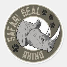 Rhino Safari Seal Runt Klistermärke