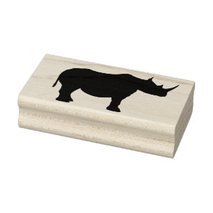 rhino silhouette art frimärke stämpel