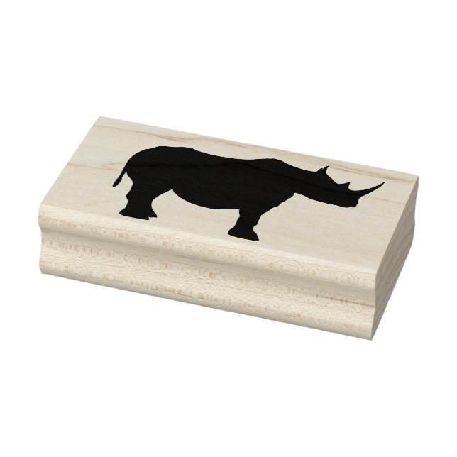 rhino silhouette art frimärke stämpel (Stämpel)