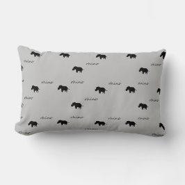 Rhino silhouette mönster lumbarkudde