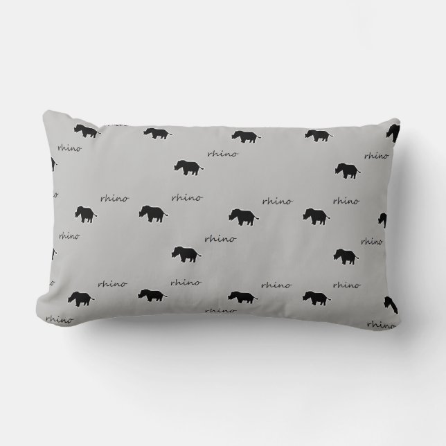 Rhino silhouette mönster lumbarkudde (Framsida)