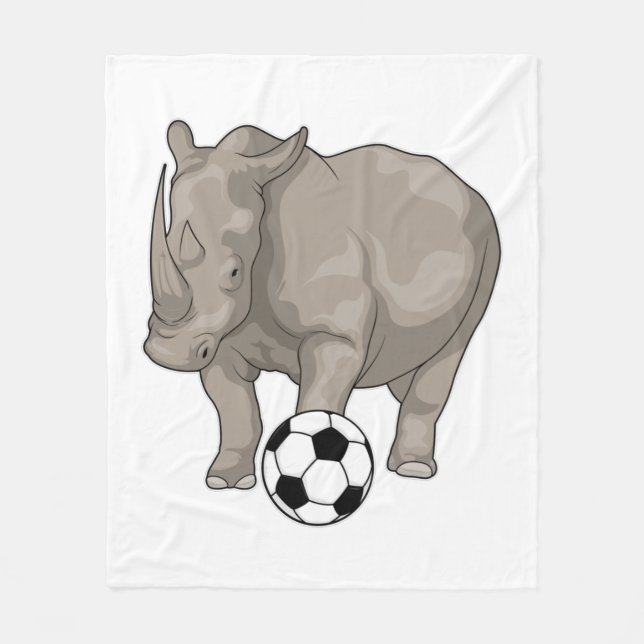 Rhino Soccer-spelare Fleecefilt (Framsidan)
