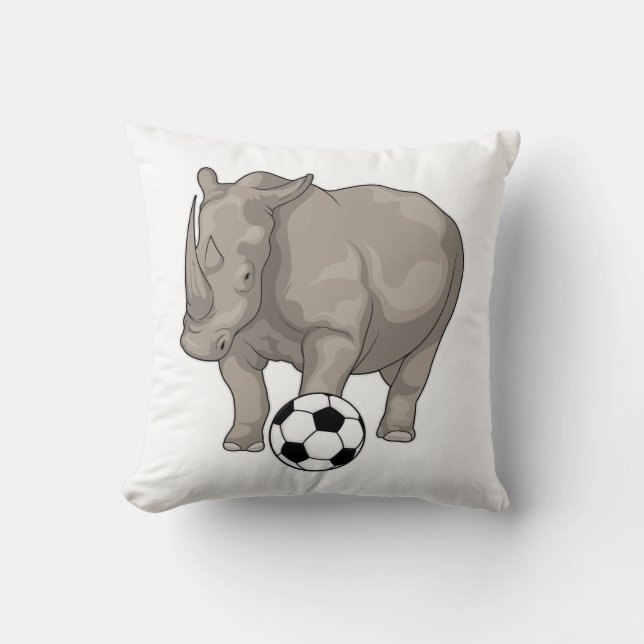 Rhino Soccer-spelare Kudde (Framsida)