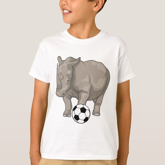 Rhino Soccer-spelare T Shirt (Framsida)