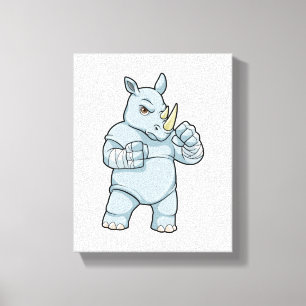 Rhino som Boxer vid Boxing Canvastryck