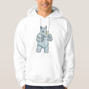 Rhino som Boxer vid Boxing Hoodie