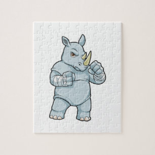 Rhino som Boxer vid Boxing Pussel