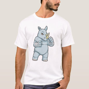 Rhino som Boxer vid Boxing T Shirt