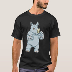 Rhino som Boxer vid Boxing T Shirt