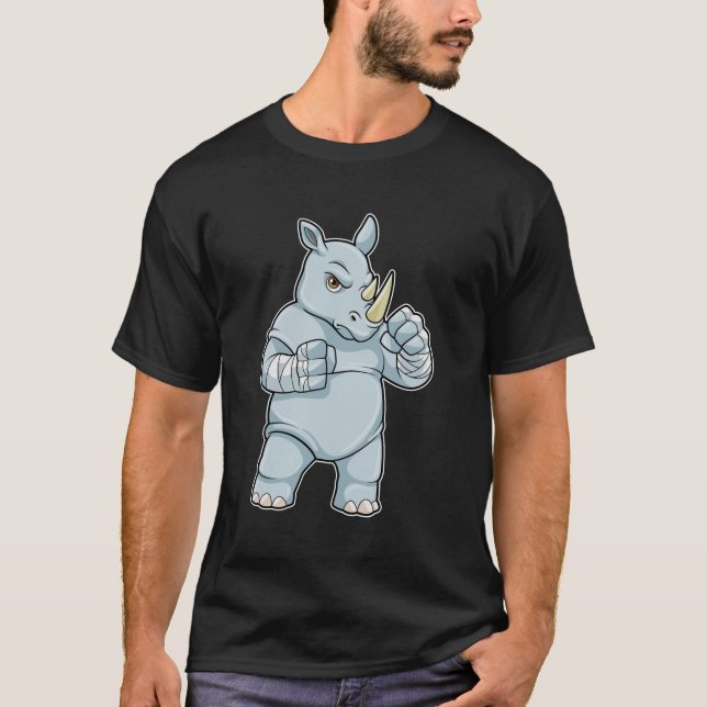 Rhino som Boxer vid Boxing T Shirt (Framsida)