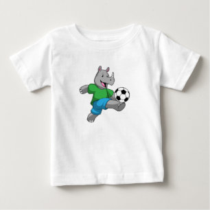 Rhino som fotbollsspelare med fotboll t shirt