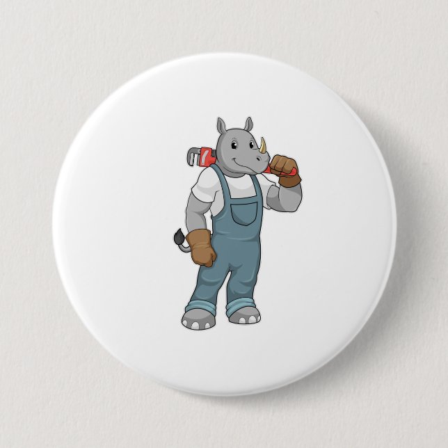 Rhino som Handyman med Vatten-pumptänger Knapp (Framsida)