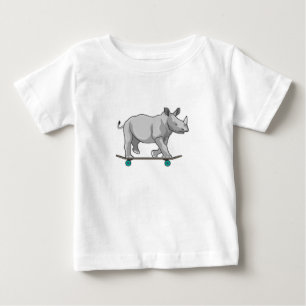Rhino som Skater med Skateboard T Shirt