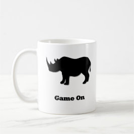 Rhino-spel på svart kaffemugg