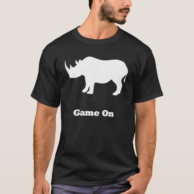 Rhino-spel på vitt tröja (Framsida)