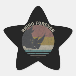 Rhino Spirit Animal Loely Costume Gift Stjärnformat Klistermärke