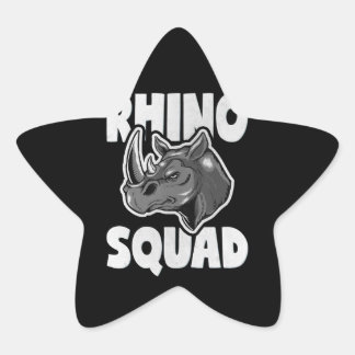 Rhino Squad Rhinoceros Kärlek Team Gift Stjärnformat Klistermärke