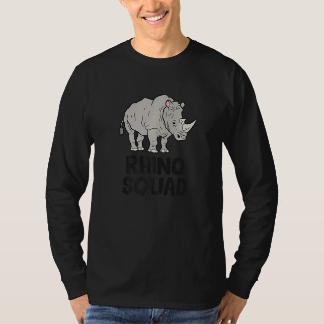 Rhino Squad Rhinoceros Team Rhino T Shirt (Framsida)
