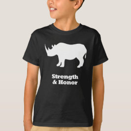 Rhino-styrka och helig vit t-shirt