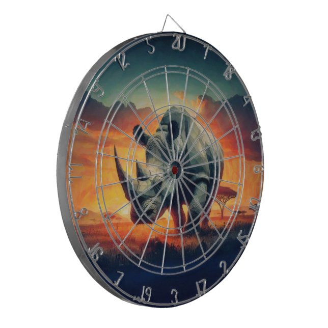 Rhino Sunset Safari Darttavla (Vänstra Framsidan)