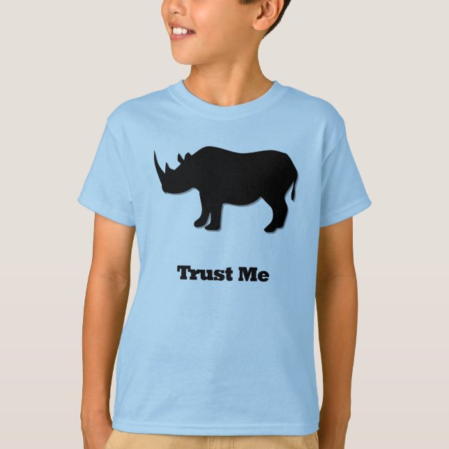 Rhino Trust Me svart T Shirt (Framsida)