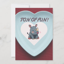 Rhino Valentines Day Party-inbjudan
