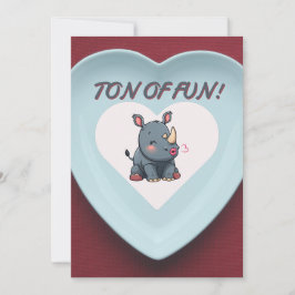 Rhino Valentines Day Party-inbjudan Inbjudningar