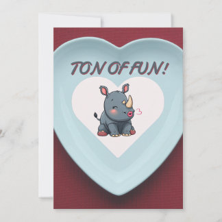 Rhino Valentines Day Party-inbjudan Inbjudningar