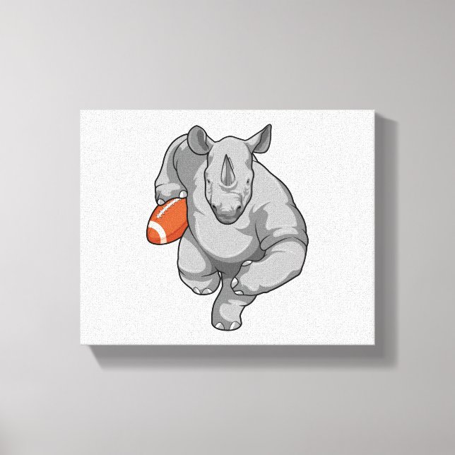 Rhino vid fotbollsportar canvastryck (Framsida)