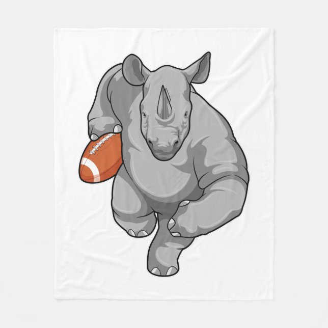 Rhino vid fotbollsportar fleecefilt (Framsidan)