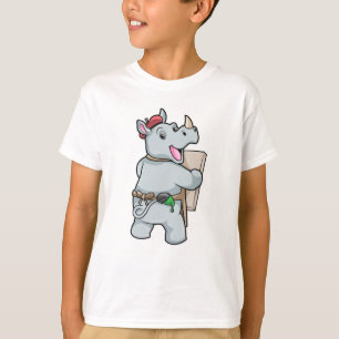 Rhino vid målning med Färg T Shirt