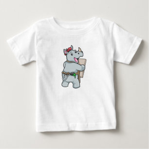 Rhino vid målning med Färg T Shirt