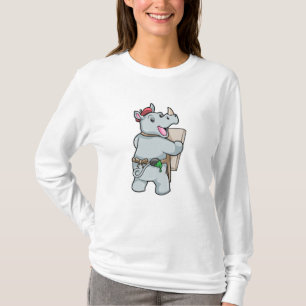 Rhino vid målning med Färg T Shirt