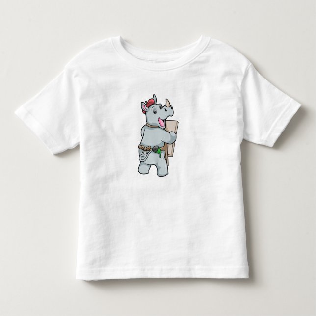 Rhino vid målning med Färg T Shirt (Framsida)