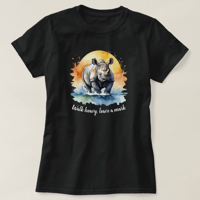 Rhino Watercolor Quote T-Shirt (Design framsida)