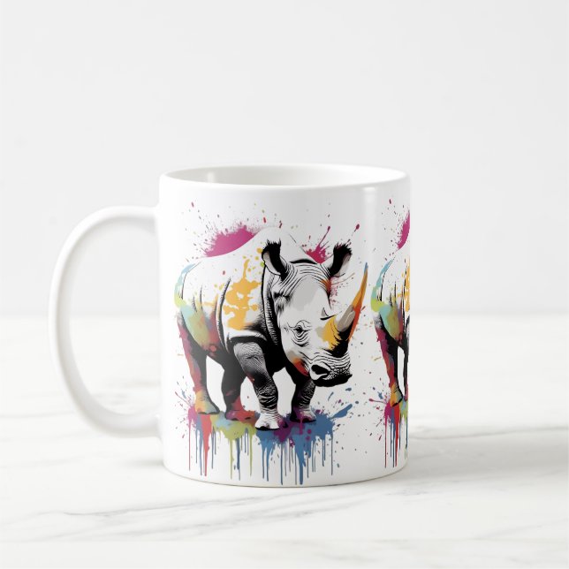 Rhino Wildlife & Nature Vatten Färg Set Kaffemugg (Vänster)