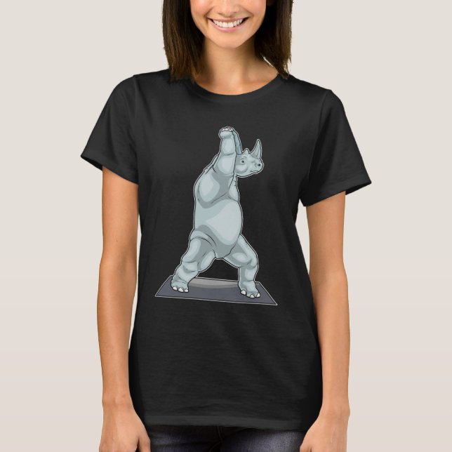 Rhino Yoga Yogamatta T Shirt (Framsida)