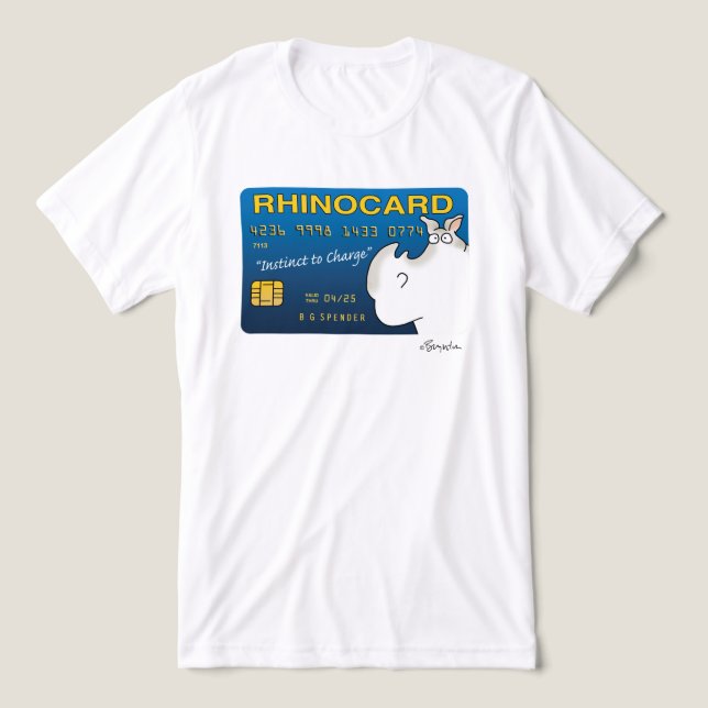 RHINOCARD: INSTINCT TO CHARGE AV Sandra Boynton T Shirt (Design Framsida)